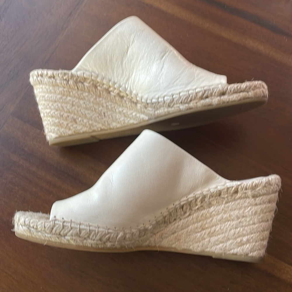 Paloma Barcelo Leather Platform Wedge White Size 8